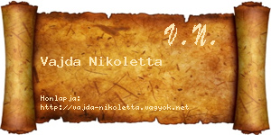Vajda Nikoletta névjegykártya